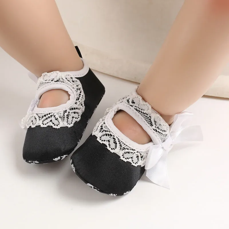 Princess baby toddler shoes with cotton upper, Velcro fastening, non-slip sole, available in pink, blue, black, red, rose red, and yellow