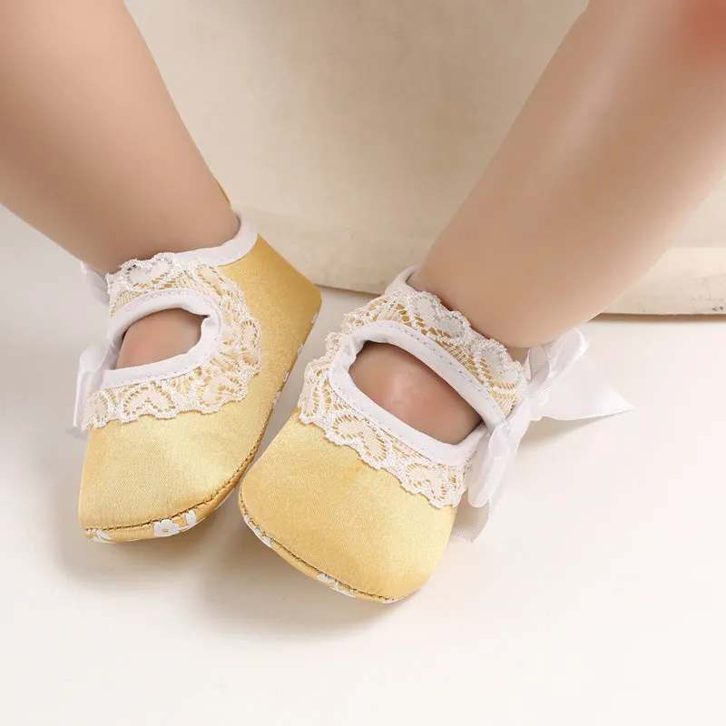 Princess baby toddler shoes with cotton upper, Velcro fastening, non-slip sole, available in pink, blue, black, red, rose red, and yellow