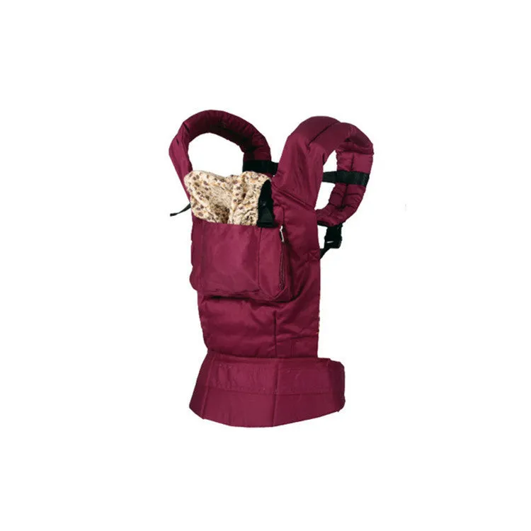 Multifunctional baby carrier in blue with fine shuttle cotton fabric and headgear for eye protection
