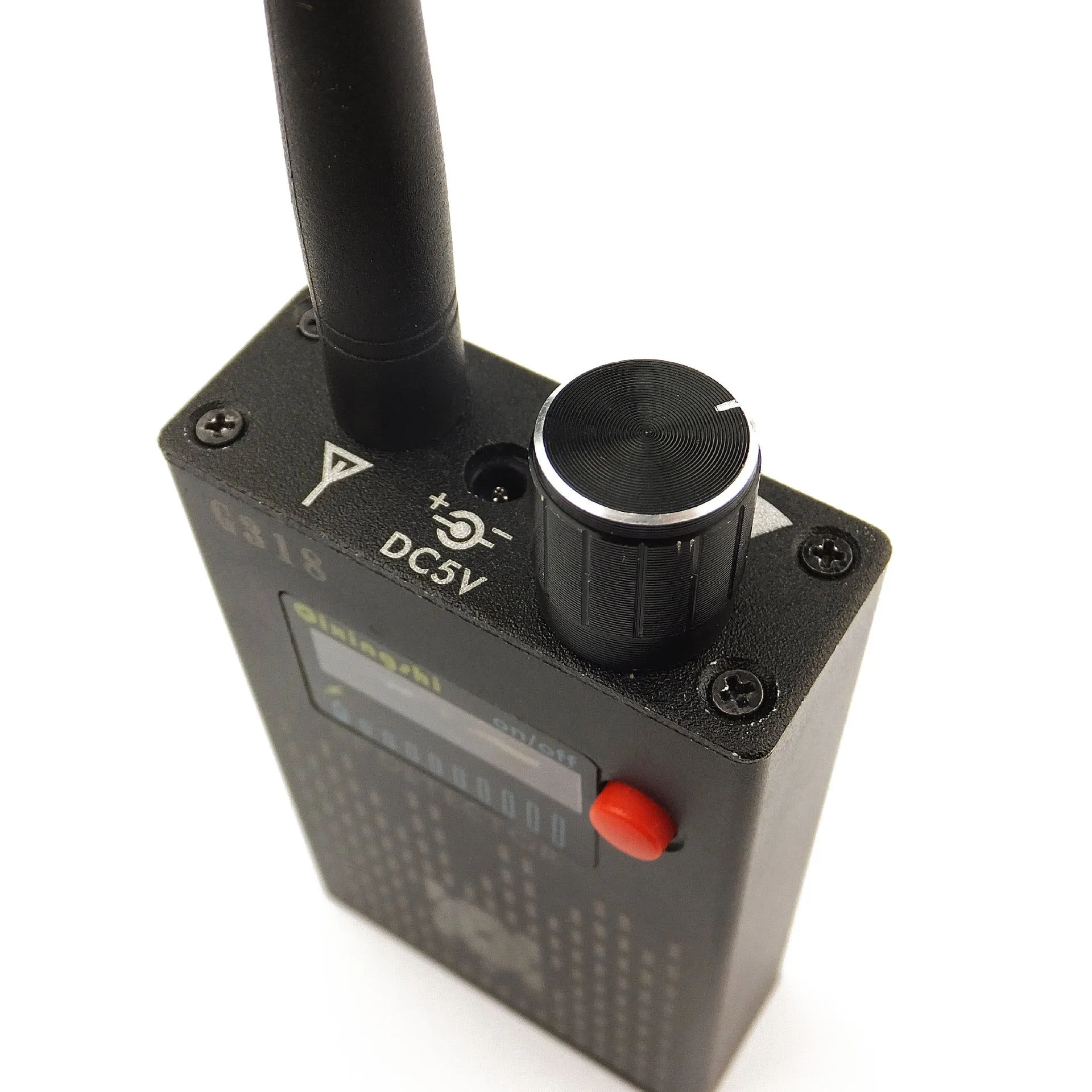 G318 professional anti-eavesdropping signal detector unit showing its compact size.