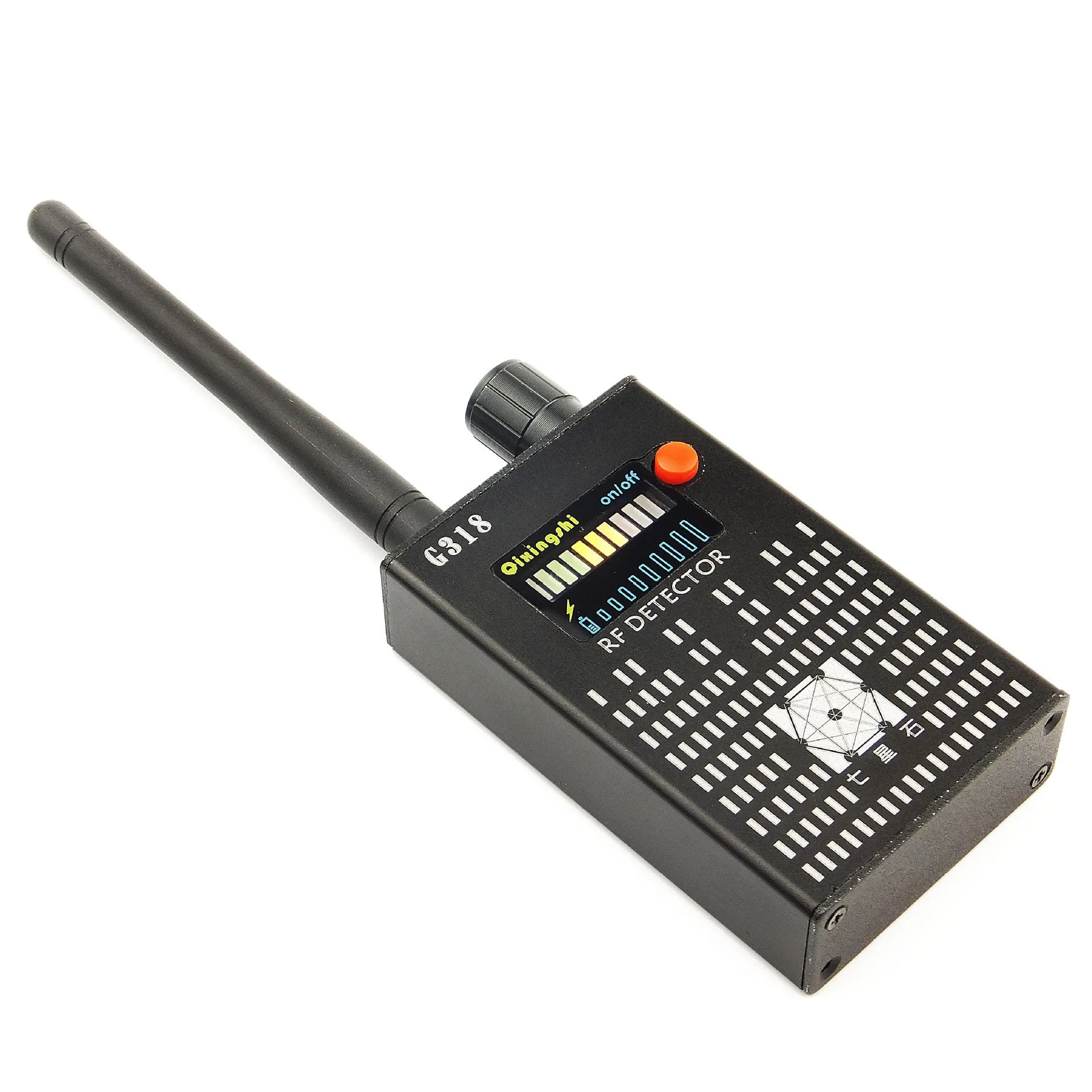 G318 professional anti-eavesdropping signal detector unit showing its compact size.