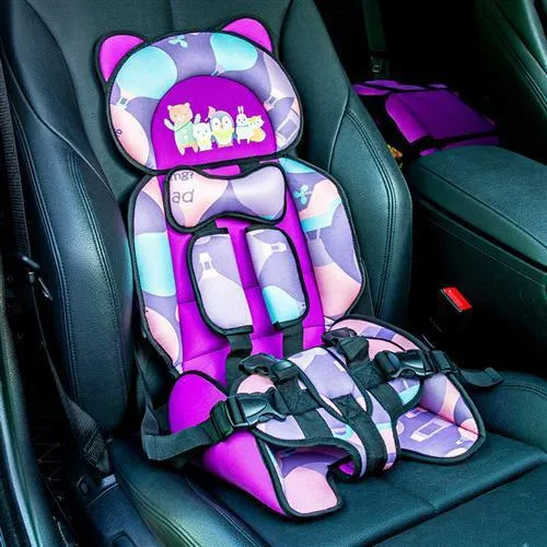 Child safety seat cushion portable single seat without backrest with bear print design