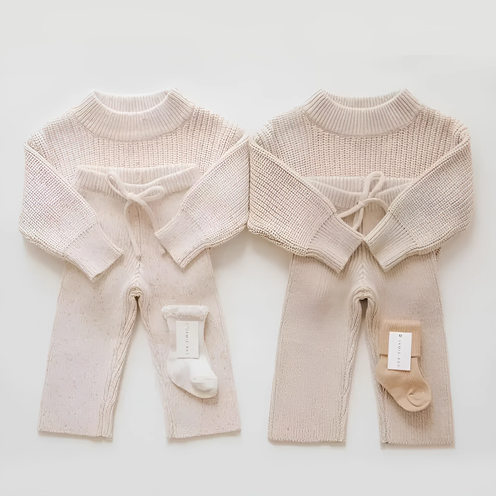 Long-sleeved solid colour apricot Korean kids base sweater pullover for infants and children 80-120cm