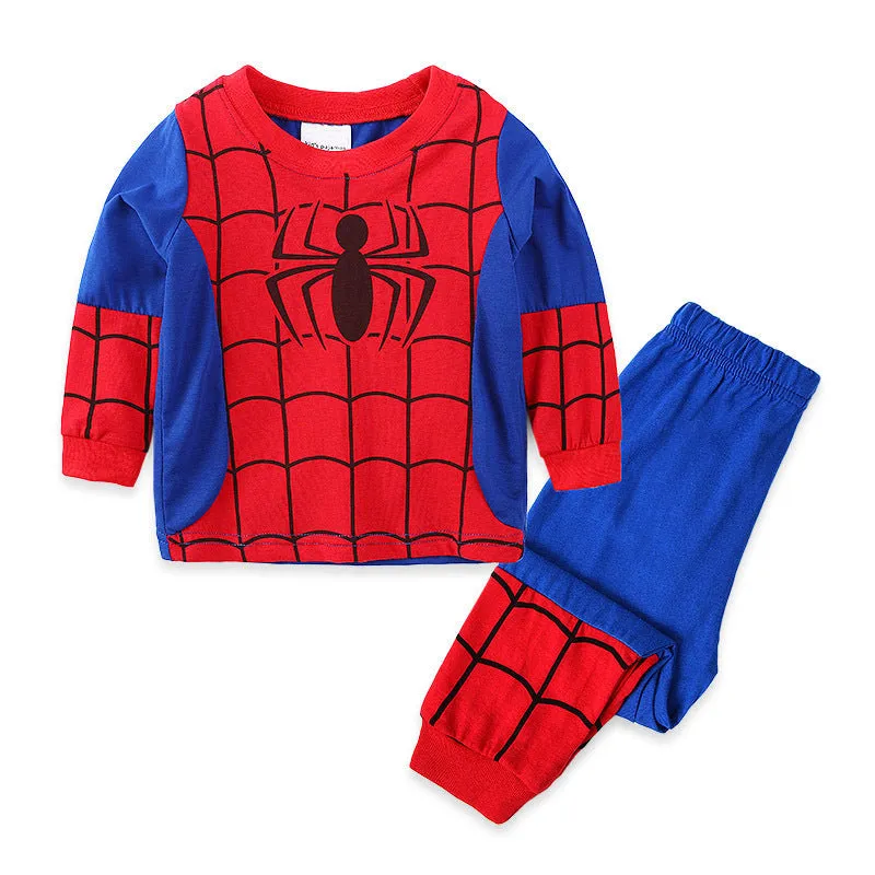 Boys navy blue 100% cotton long sleeve pyjama top with cartoon pattern, class A safety sleepwear