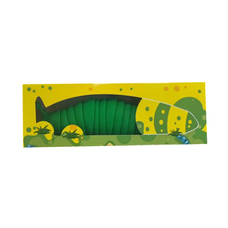 Decompression fidget toy simulation slug in blue plastic, 19 cm long, on a white background