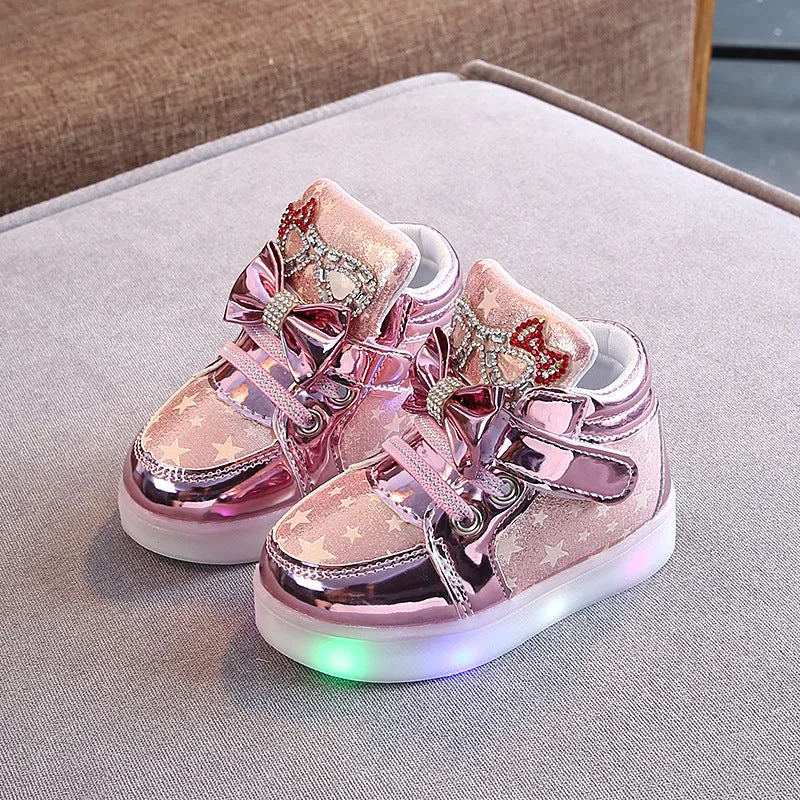Children's shoes with star sequins, Velcro fastening, non-slip rubber sole, available in gold, pink, silver