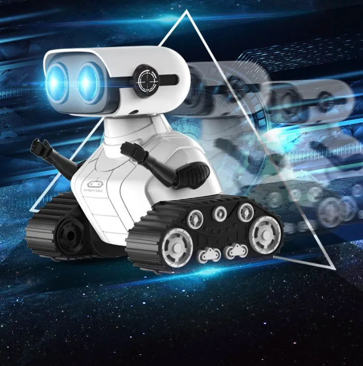 USB rechargeable remote control robot toy for children aged 7-14 years white plastic with sound and light dancing and remote control