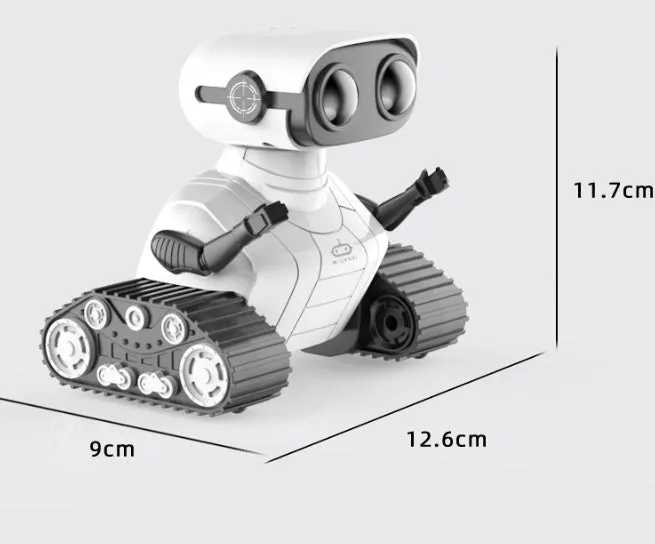 USB rechargeable remote control robot toy for children aged 7-14 years white plastic with sound and light dancing and remote control