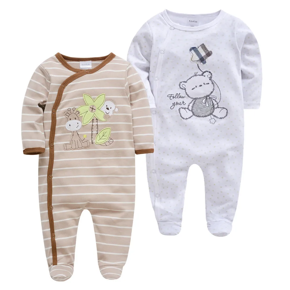 Unisex baby romper jumpsuit long sleeve in stripe colour for spring autumn