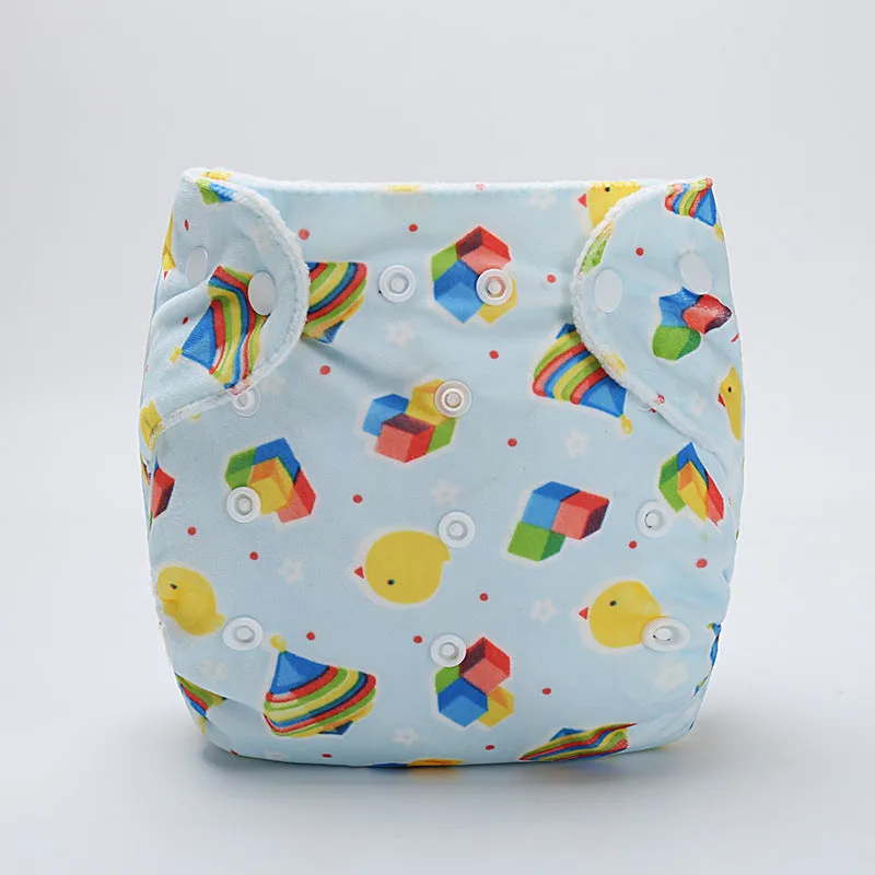 Baby cloth diaper pants in cartoon print, polyester fibre reusable nappy cover for 0-3 years