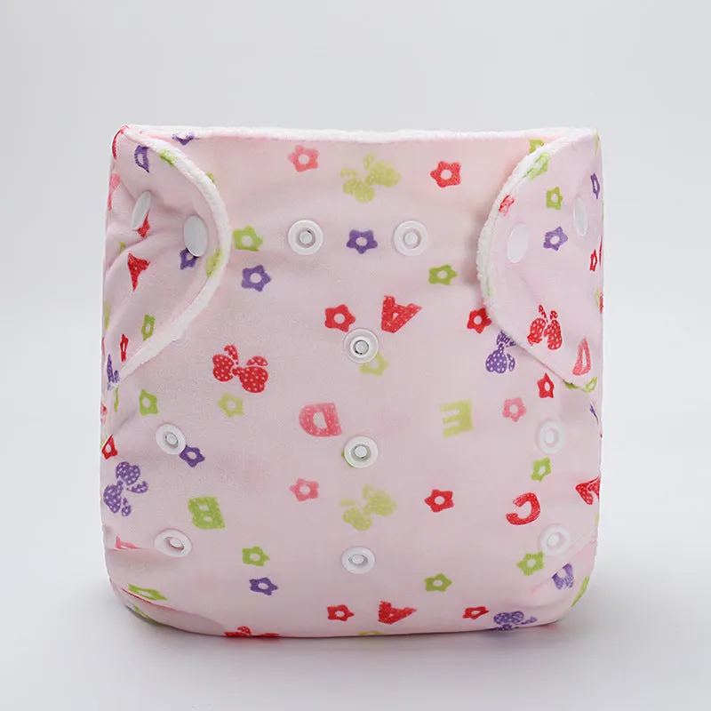 Baby cloth diaper pants in cartoon print, polyester fibre reusable nappy cover for 0-3 years