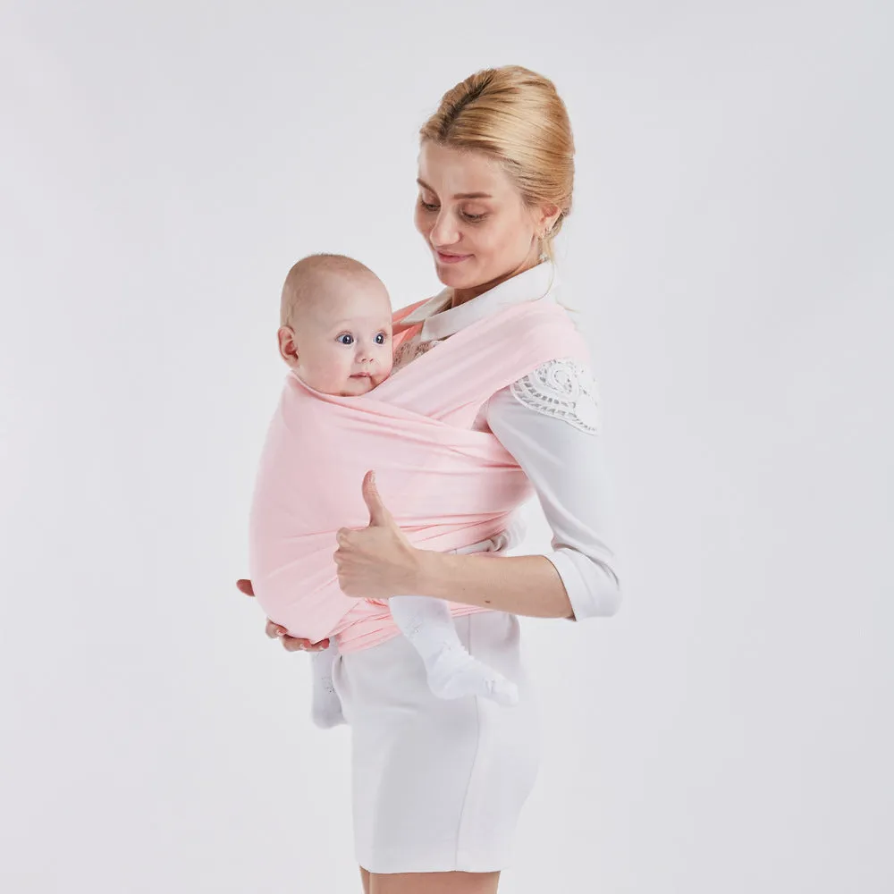 Fashion baby sling carrier in pink, 5.3m length, for infants under 1 year, soft fabric wrap