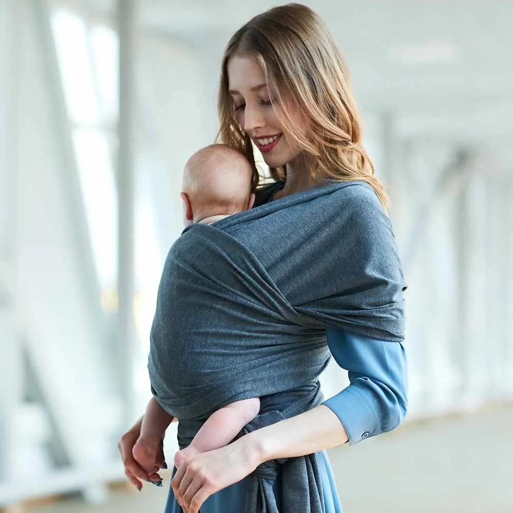 Fashion baby sling carrier in pink, 5.3m length, for infants under 1 year, soft fabric wrap