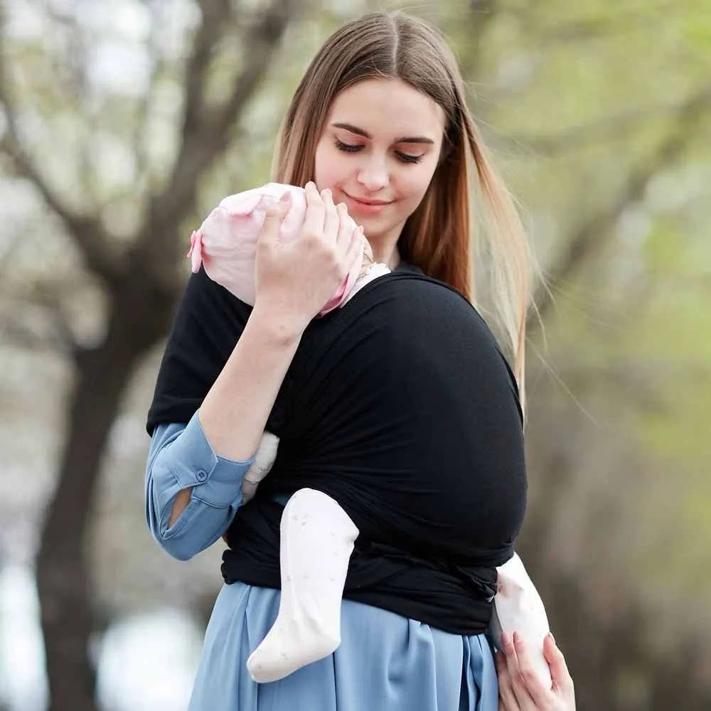 Fashion baby sling carrier in pink, 5.3m length, for infants under 1 year, soft fabric wrap