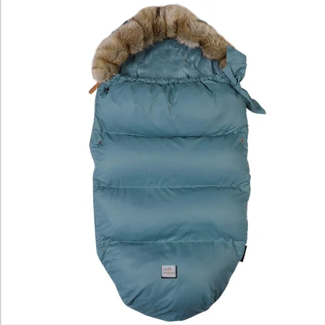 Baby stroller sleeping bag in down cotton fill, polyester fibre outer, 46x95x8cm, suitable for cold weather walks