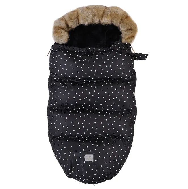 Baby stroller sleeping bag in down cotton fill, polyester fibre outer, 46x95x8cm, suitable for cold weather walks
