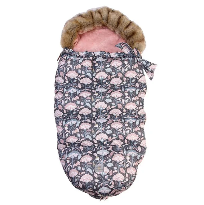 Baby stroller sleeping bag in down cotton fill, polyester fibre outer, 46x95x8cm, suitable for cold weather walks