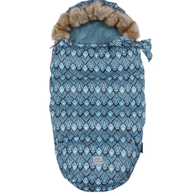 Baby stroller sleeping bag in down cotton fill, polyester fibre outer, 46x95x8cm, suitable for cold weather walks