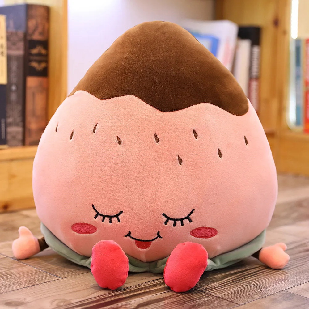 Realistic strawberry plush toy 50cm super soft short plush down cotton filled sleeping doll