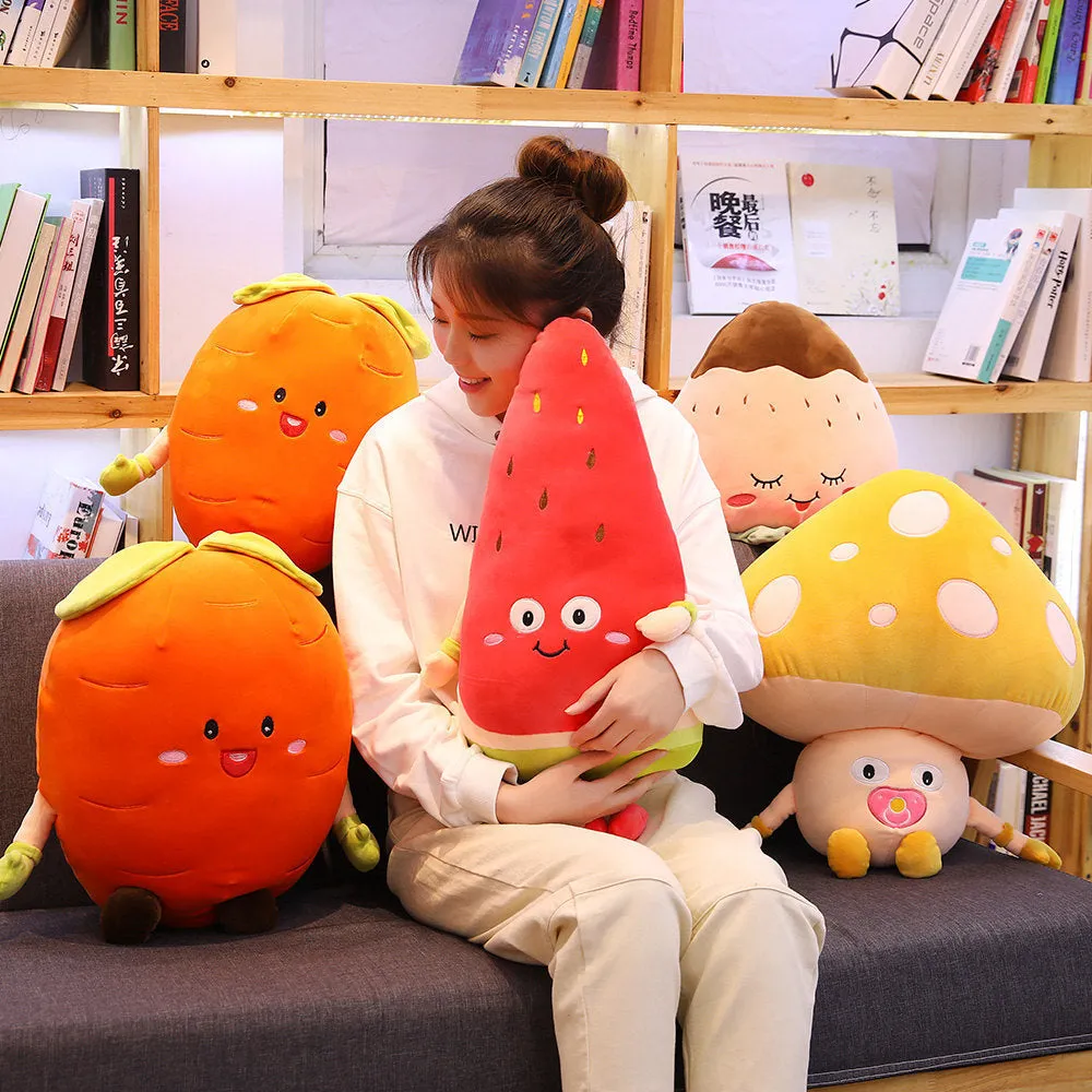 Realistic strawberry plush toy 50cm super soft short plush down cotton filled sleeping doll