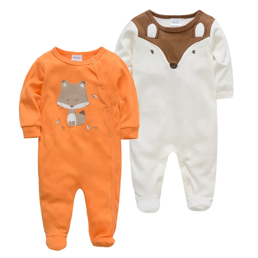 Baby onesie long sleeve cotton concealed button closure red group pattern infant bodysuit