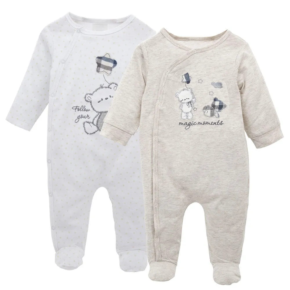 Baby onesie long sleeve cotton concealed button closure red group pattern infant bodysuit