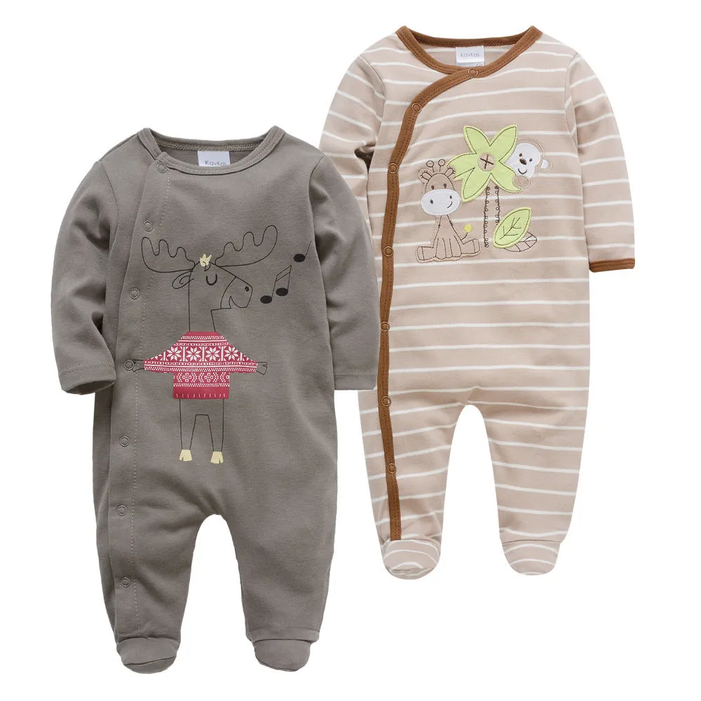 Baby onesie long sleeve cotton concealed button closure red group pattern infant bodysuit