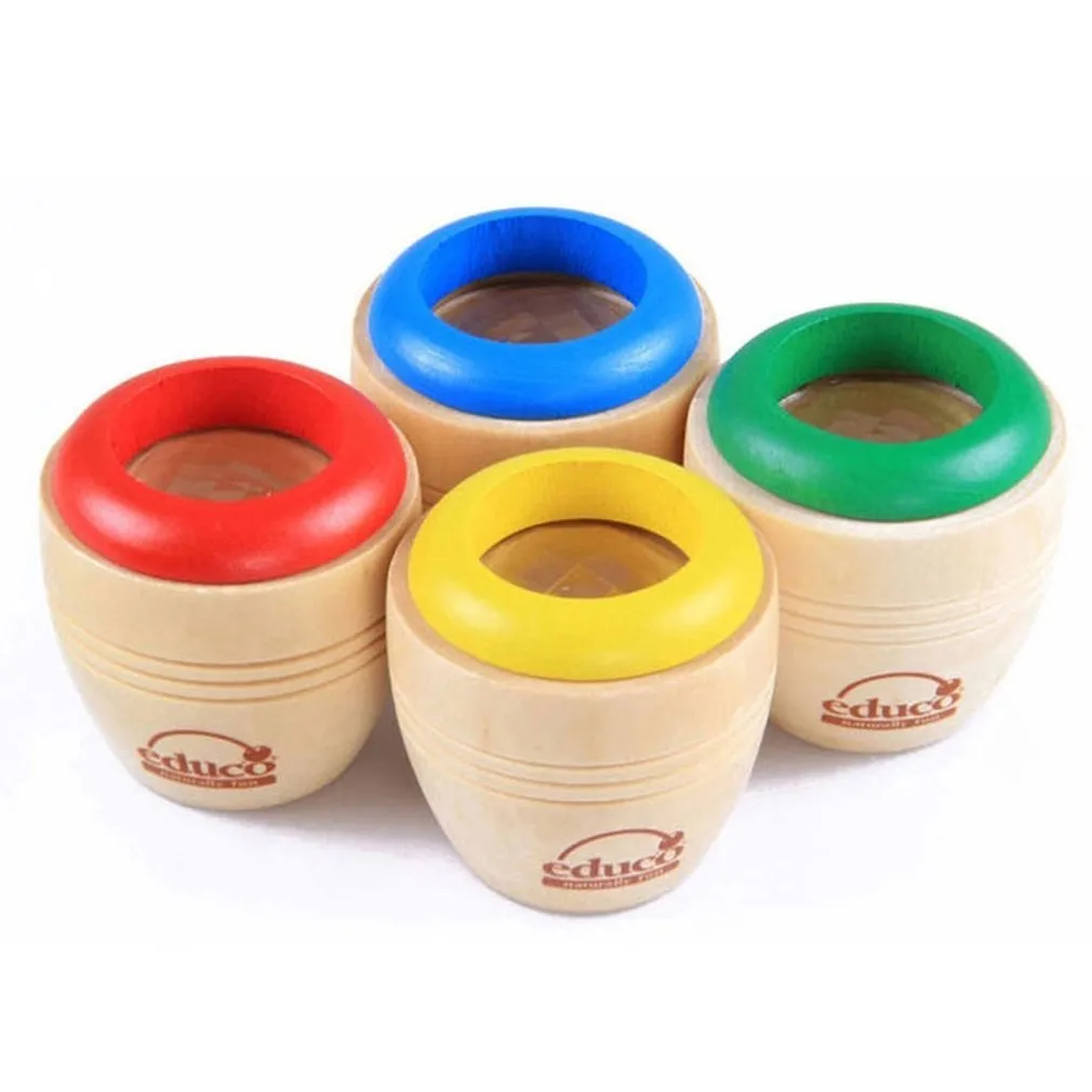 Wooden magic kaleidoscope toy for babies and children rotating effects 5 x 5.5cm green colour
