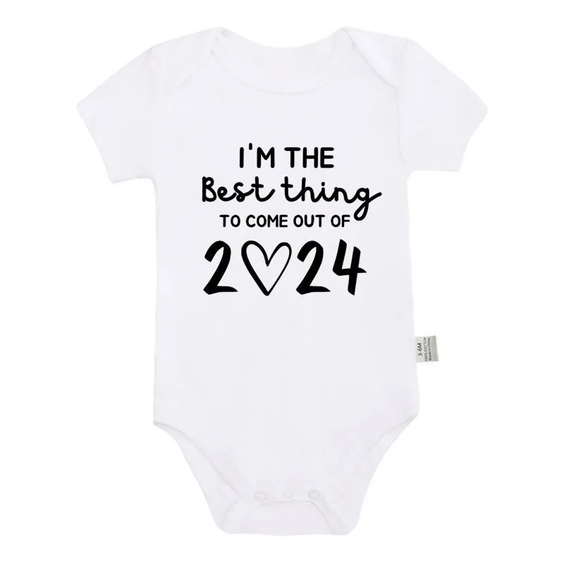 Announced Pregnancy 2024 newborn baby romper in pure cotton with short sleeves, triangle jumpsuit style, white colour, size 0-3M