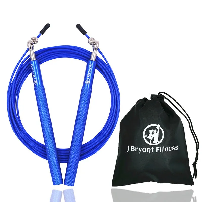 CrossFit speed jump rope with aluminium handle and 3m wire cable in black with carrying bag