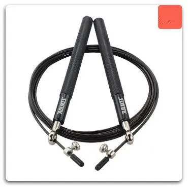 CrossFit speed jump rope with aluminium handle and 3m wire cable in black with carrying bag