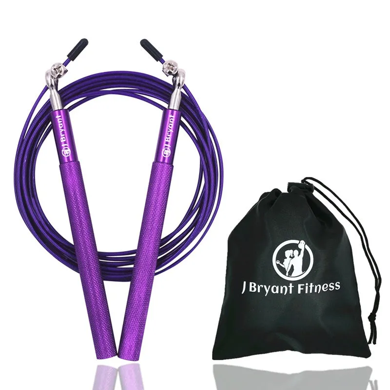 CrossFit speed jump rope with aluminium handle and 3m wire cable in black with carrying bag