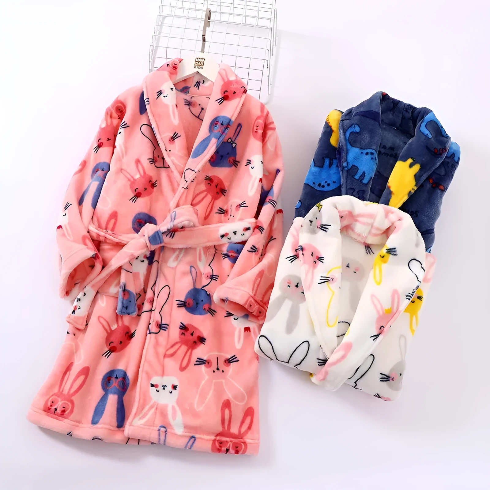 Children's autumn winter flannel pyjamas in purple mermaid design, unisex, sizes 110-170cm