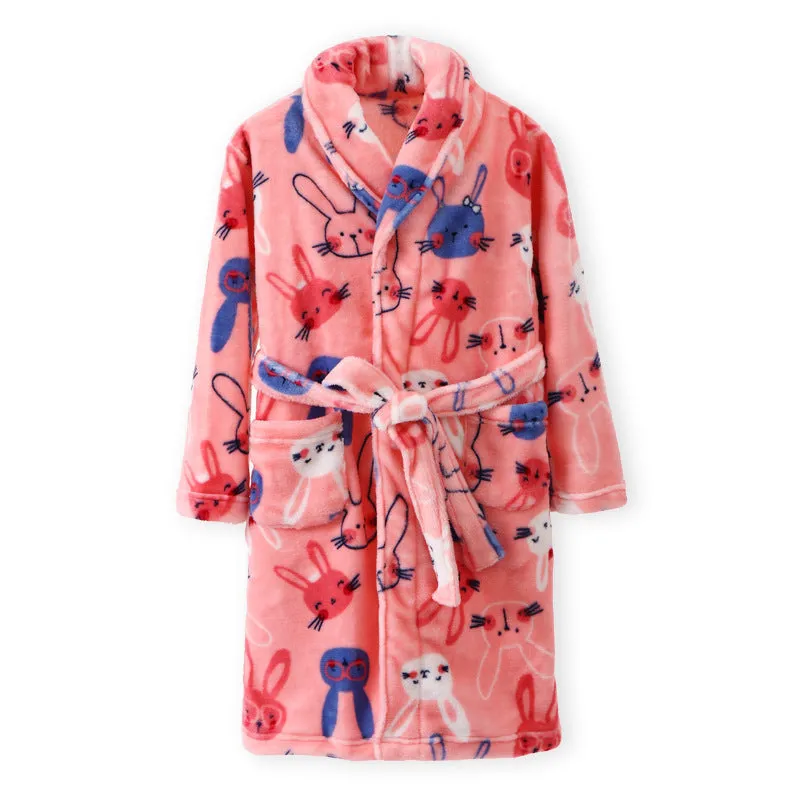 Children's autumn winter flannel pyjamas in purple mermaid design, unisex, sizes 110-170cm