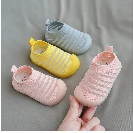 Breathable net baby toddler shoes soft sole summer blue pink yellow sizes 15-19
