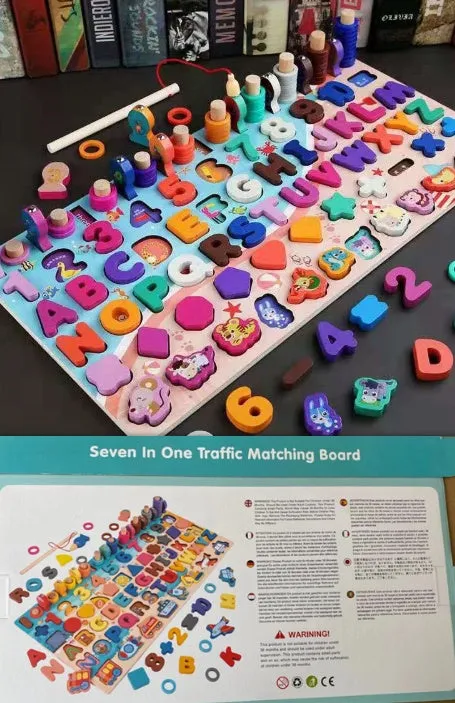 Wooden Montessori arithmetic magnetic matching building block toy for 3D preschool children educational play