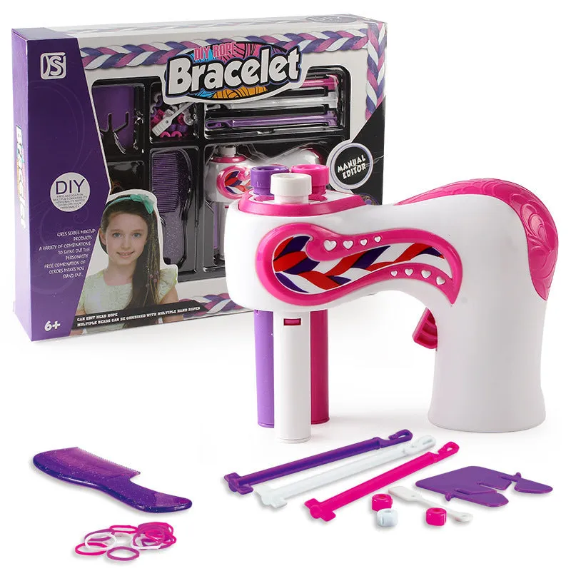 Automatic hair braiding device plastic purple toy with colour box