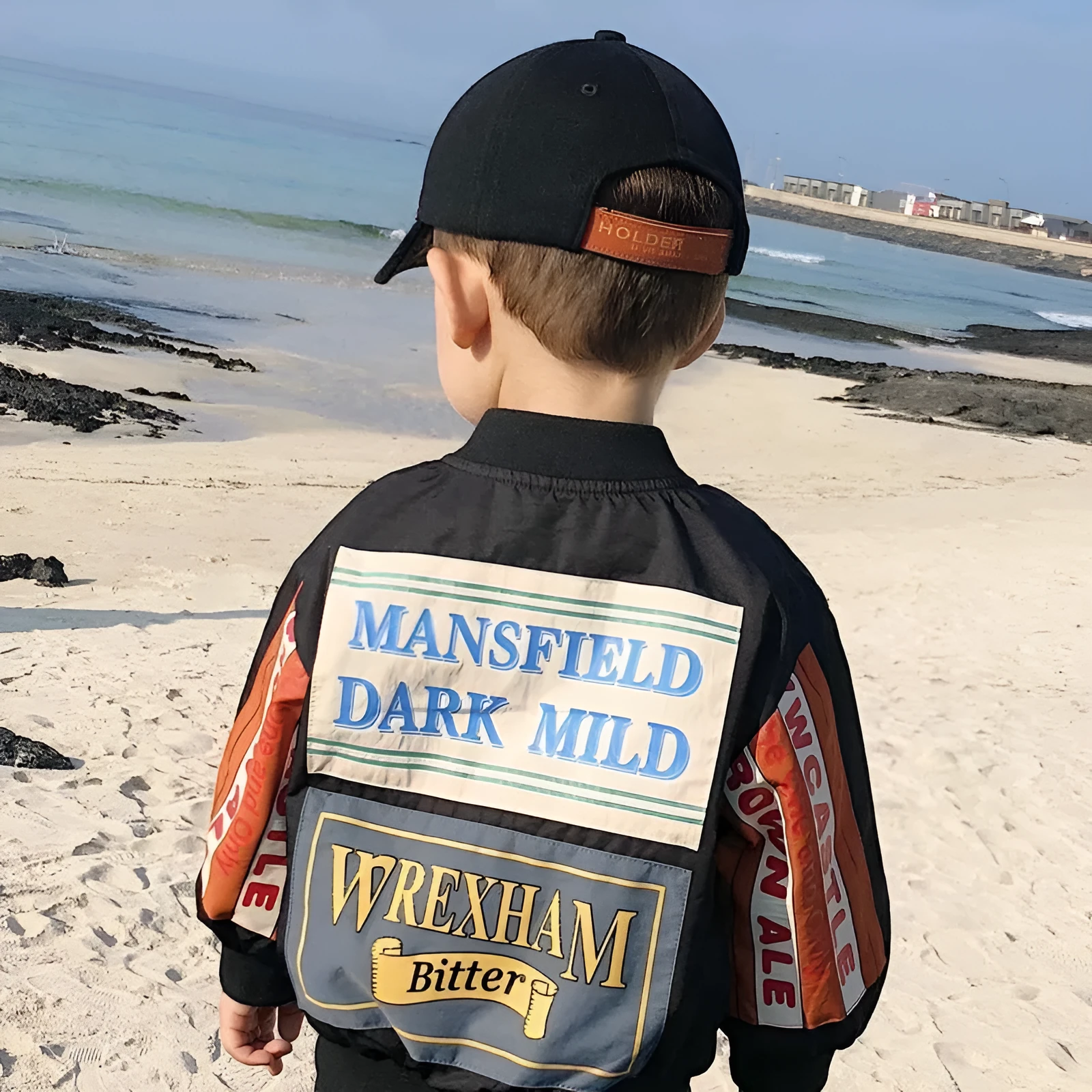 Boys children's PU jacket in black, short length cotton construction, leather-look casual outwear