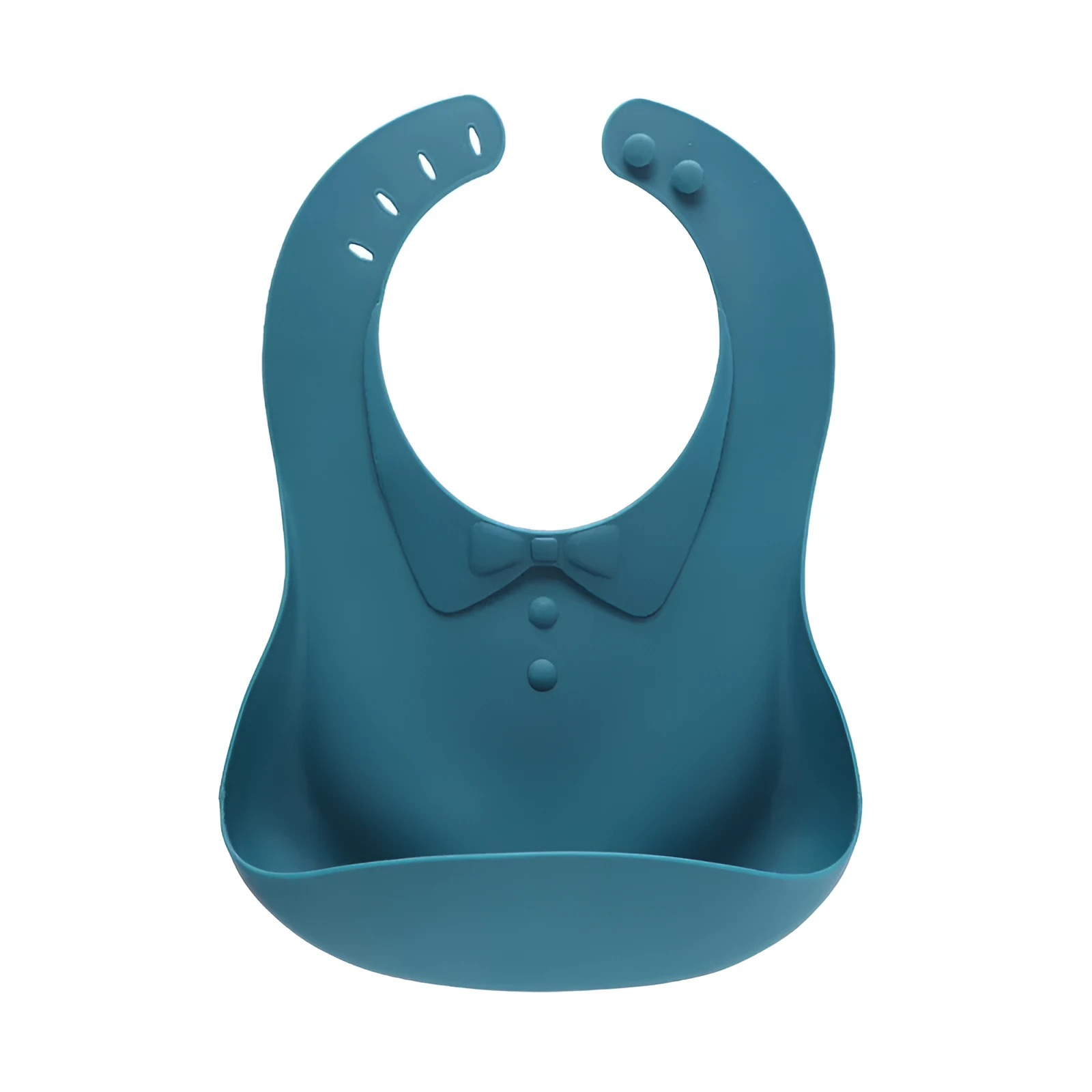 Waterproof soft plastic children bib with cartoon pattern in red, green, and blue colour options