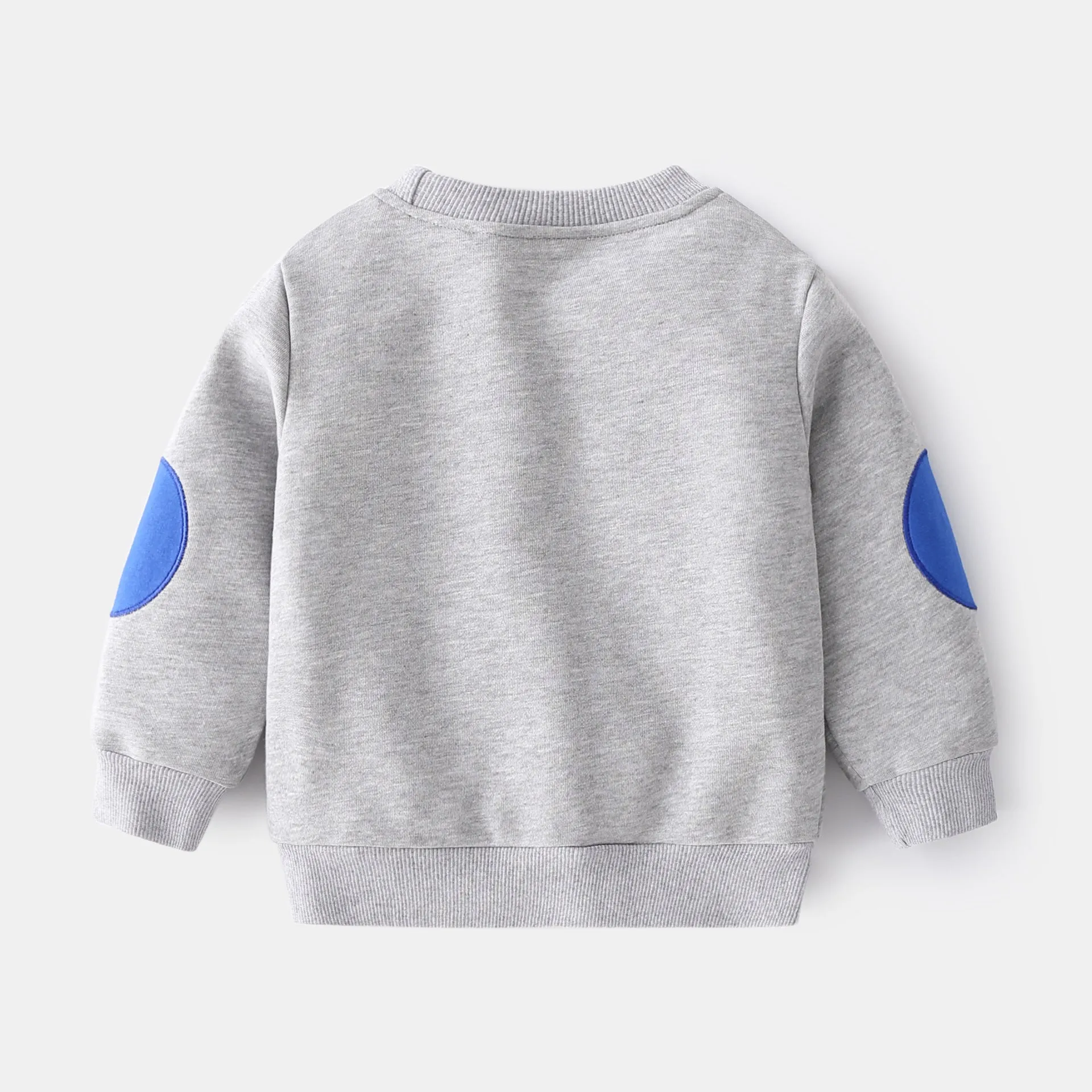 Boys casual cotton sweatshirt with English letter print, round neck, long sleeves, in navy blue, size 110cm