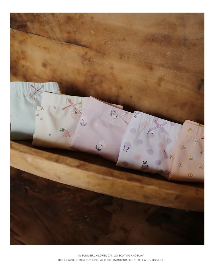 Girls' cartoon cotton boxer briefs 5-pack with XINGX print, 95% cotton, sizes 12 months to 8 years