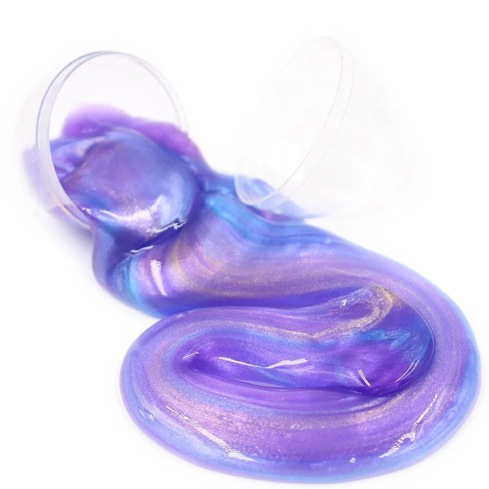 Crystal soft slime ball in blue and green colours made of resin, 50g weight