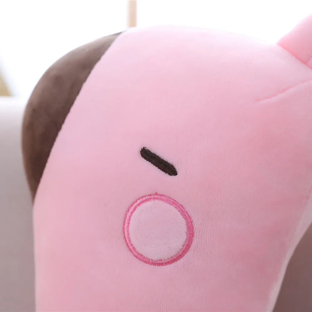 Pink and yellow soft Sika deer plush doll with short plush fabric, 30cm 50cm 80cm sizes, for children aged 4-6