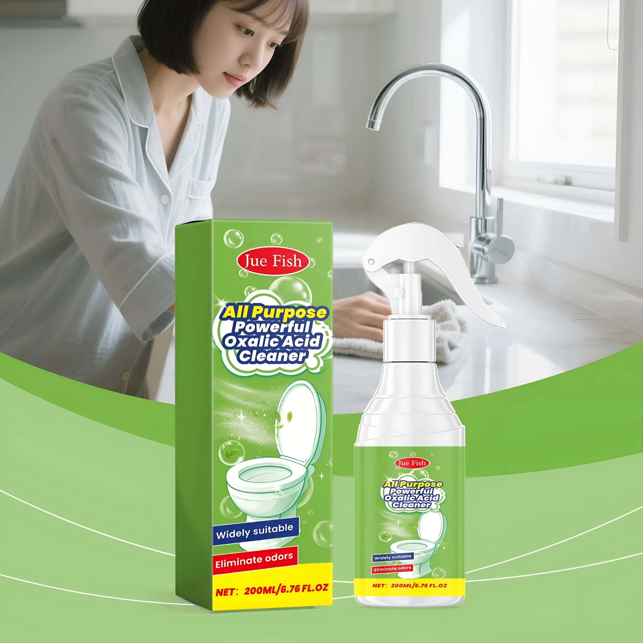 200ml multi-function household grease cleaning spray bottle with pump dispenser