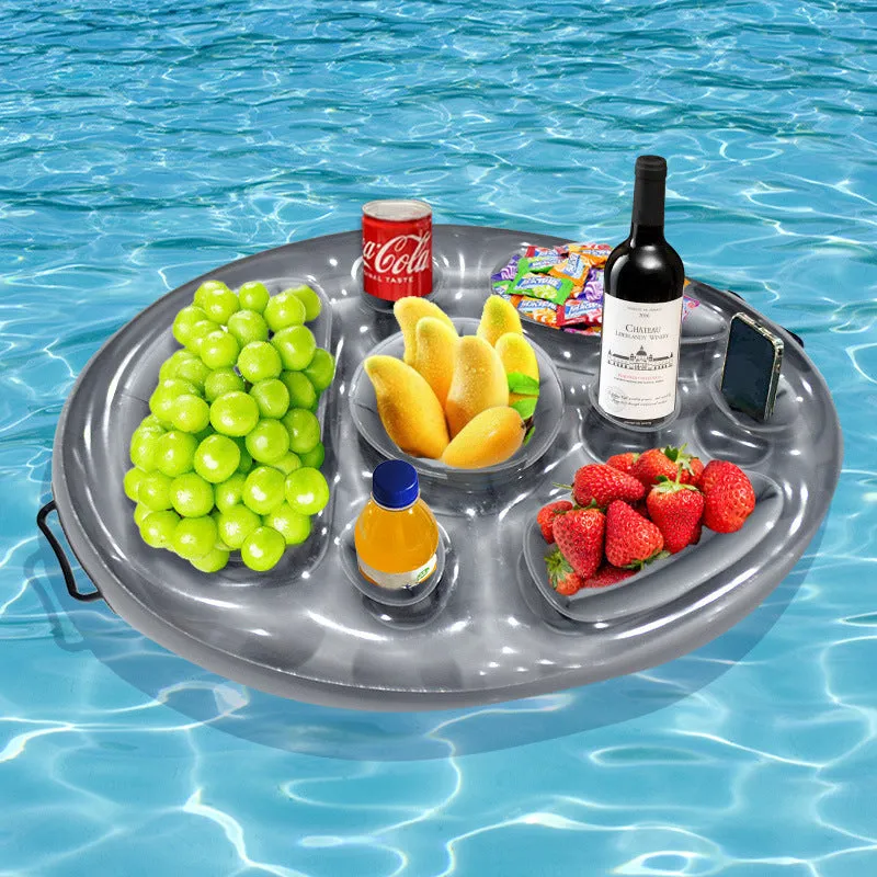 Inflatable ice bar for parties with cup holders, made from PVC, showing 60x60cm and 125x64cm size options