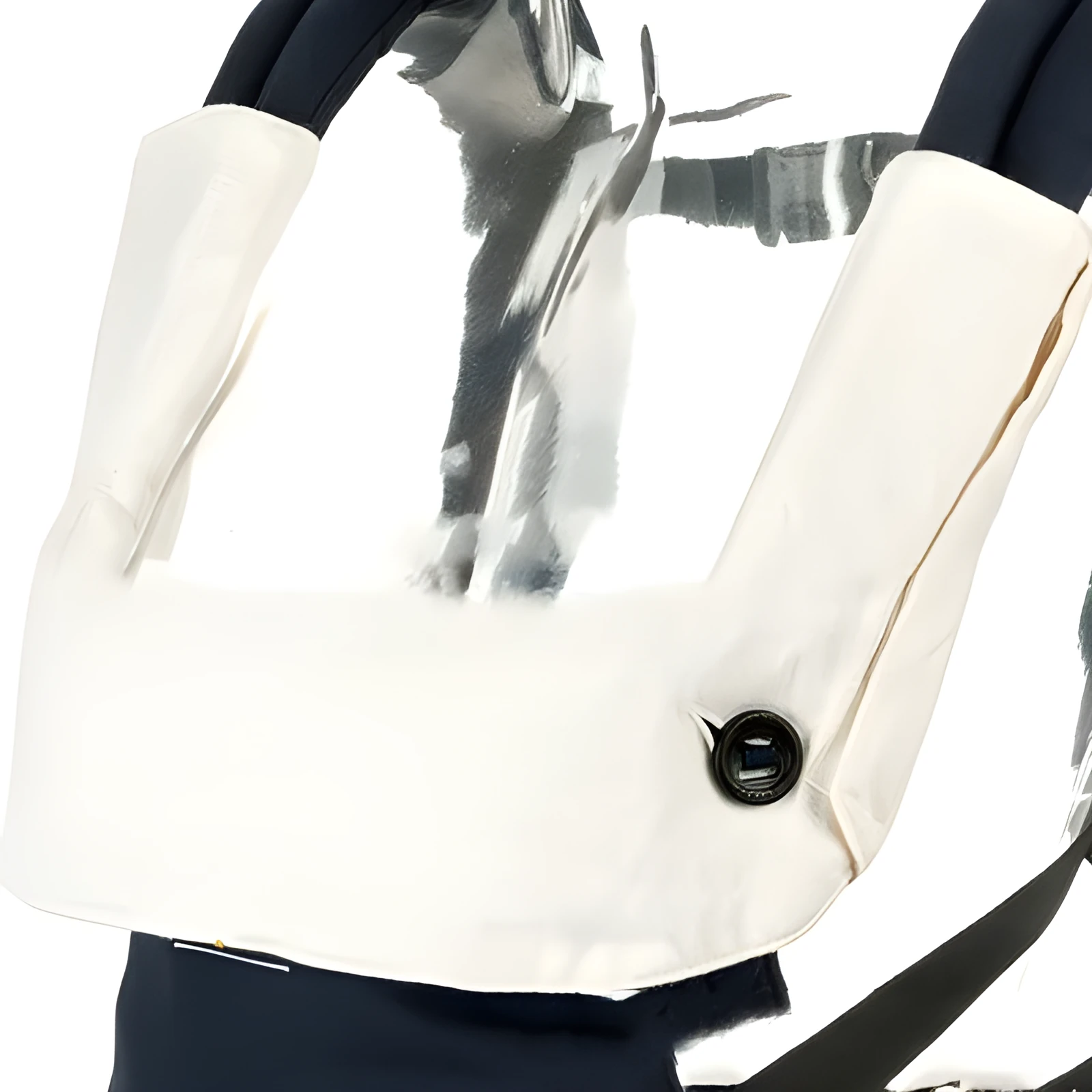 Polyester baby carrier protective blanket with dot pattern, available in small and large sizes as a drool-absorbing saliva towel.