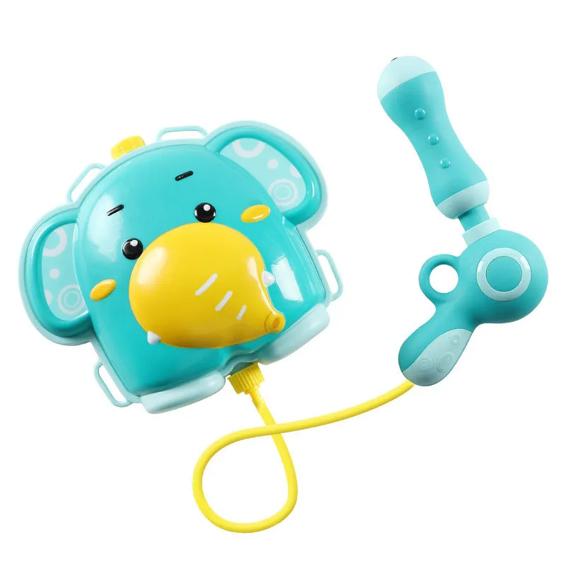 Cartoon animal backpack water gun in Duck Pink and Elephant Blue colours for outdoor play