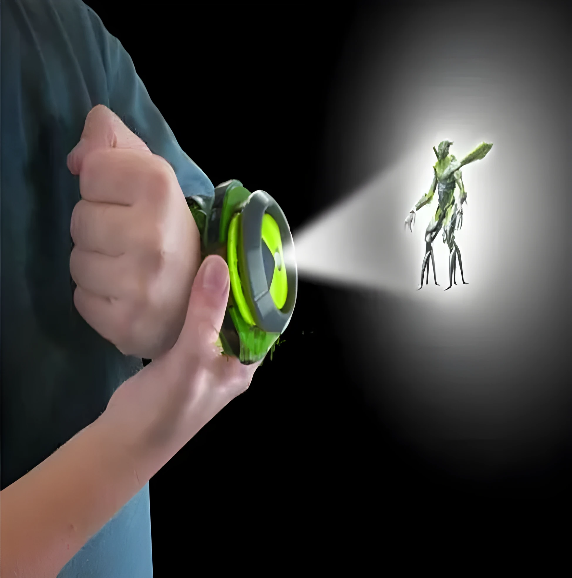 Ben 10 Omnitrix kids projector watch in medium size, showing dial with projector function and PVC strap