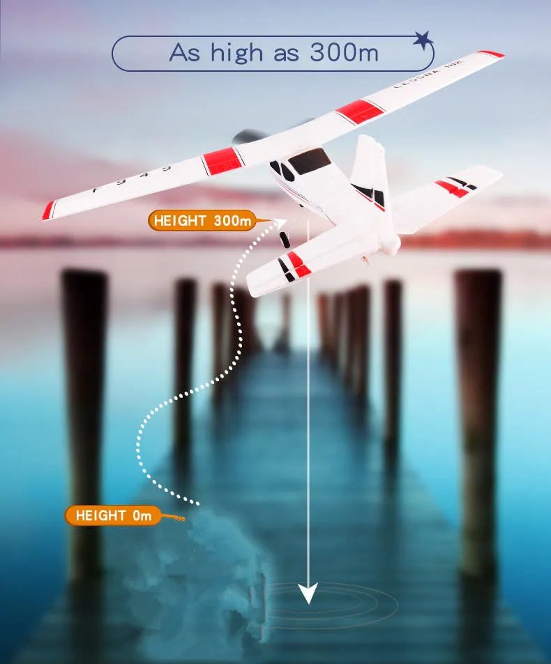 2.4G foam remote control toy airplane with flashing LED light, 500mm wingspan, photo colour