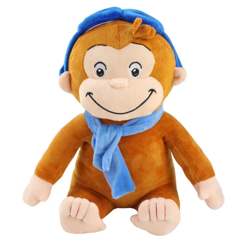 Cute monkey plush toy figure 30cm soft stuffed doll in four colour options